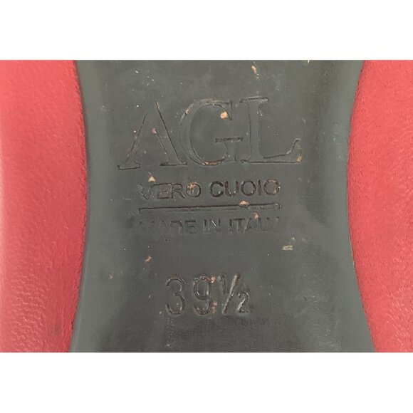 AGL Attilio Giusti Leombruni Monika Cap Toe Red Leather Ballet Flats Sz 9.5 - Picture 6 of 7